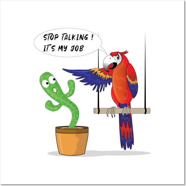 The Talking Cactus And The Angry Parrot Wall Art by ArticArtac